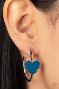 Kiss Up - Blue Heart Earring Paparazzi