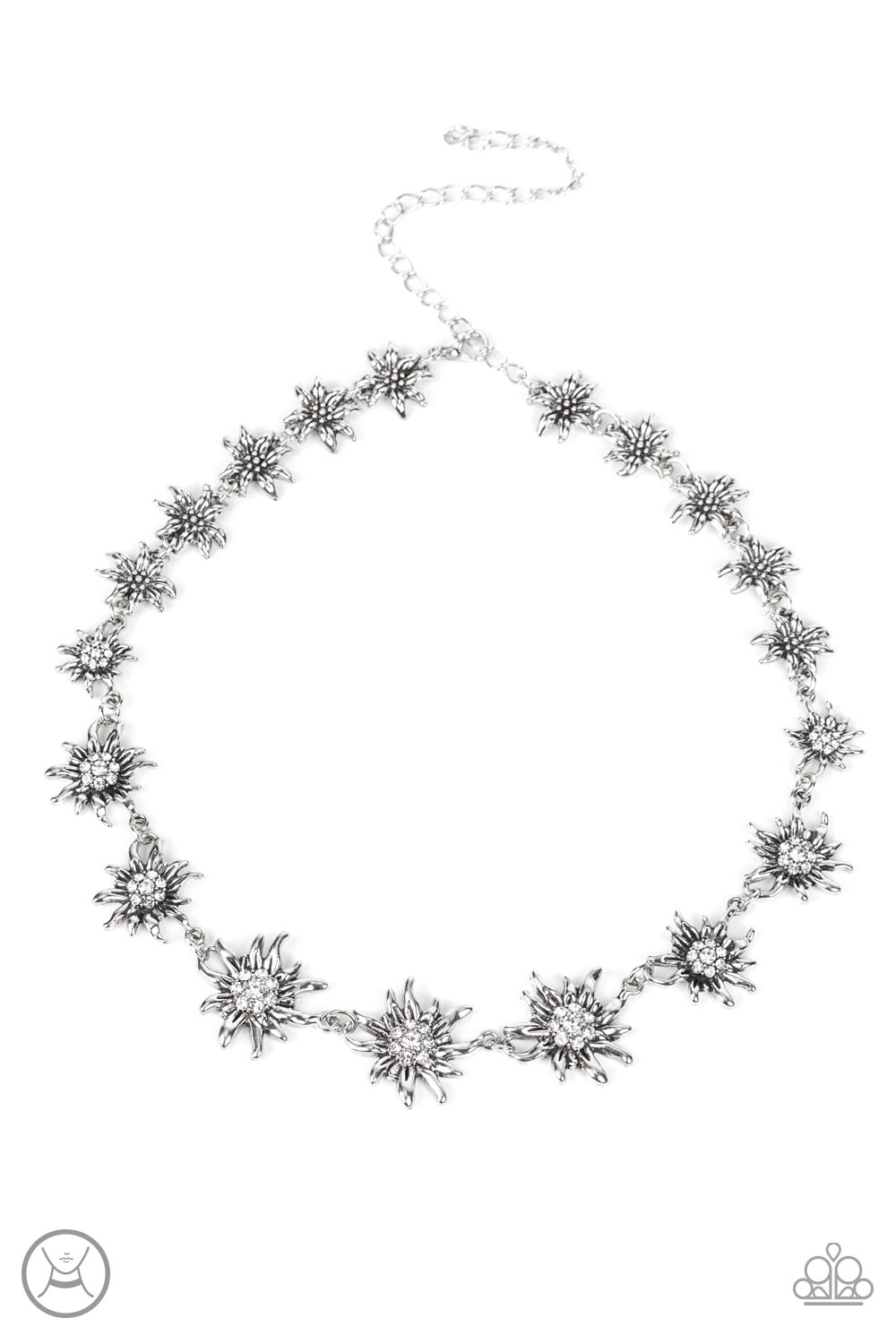 Paparazzi Get Up and GROW - White Rhinestone Necklace