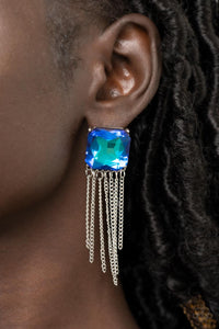 Supernova Novelty - Blue Rhinestone Earring Paparazzi