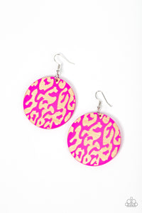 Paparazzi Catwalk Safari - Pink Wood Earring