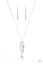 Load image into Gallery viewer, Paparazzi Totem - White Rhinestone Lanyard Necklace
