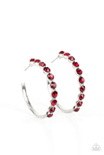 Load image into Gallery viewer, Photo Finish - Red Rhinestone Hoop Paparazzi
