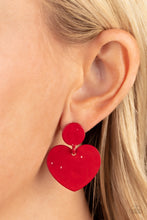 Load image into Gallery viewer, Just a Little Crush - Red Earring Paparazzi
