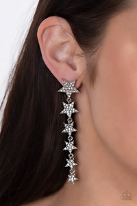 Paparazzi Americana Attitude - White Earring