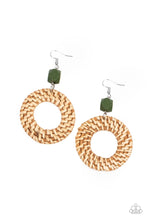 Load image into Gallery viewer, Paparazzi Wildly Wicker - Green Wood Earring
