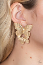 Load image into Gallery viewer, Paparazzi Blushing Butterflies - Gold Earrings
