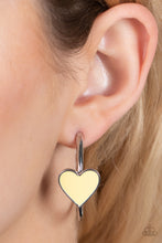 Load image into Gallery viewer, Kiss Up - Yellow Hoop Earring Paparazzi
