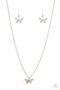 Flutter Love - Pink Butterfly Necklace Paparazzi