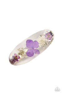 Paparazzi Floral Flurry - Purple Floral Hair Clip