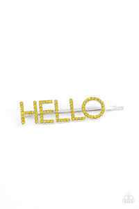 Paparazzi Hello There - Yellow Hair Clip