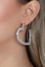 Load image into Gallery viewer, AMORE to Love - White Hoop Earring Paparazzi
