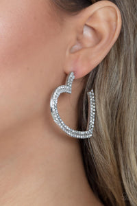 AMORE to Love - White Hoop Earring Paparazzi