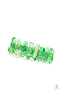 Paparazzi Crystal Caves - Green Hair Clip