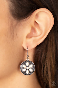 Paparazzi Saguaro Spring - White Stone Earring