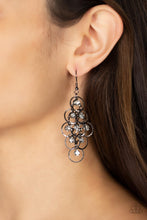 Load image into Gallery viewer, Paparazzi Head Rush - Black Rhinestone Earring
