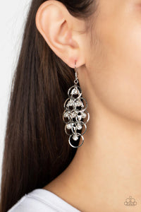 Paparazzi Head Rush - White Rhinestone Earring