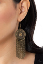 Load image into Gallery viewer, Fringe Control - Brass Tassel Earring Paparazzi
