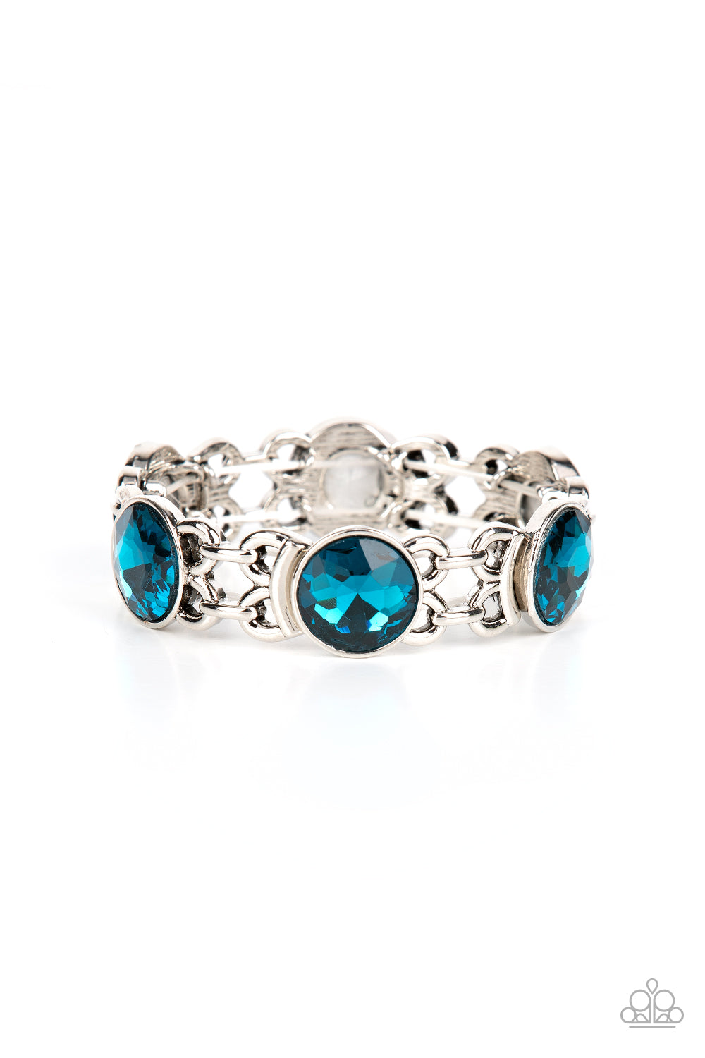 Devoted to Drama - Blue Rhinestone Bracelet Paparazzi