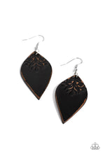 Load image into Gallery viewer, Paparazzi Naturally Nostalgic - Black Leather Earring
