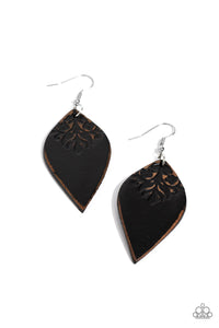 Paparazzi Naturally Nostalgic - Black Leather Earring