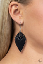 Load image into Gallery viewer, Paparazzi Naturally Nostalgic - Black Leather Earring
