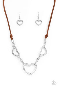 Fashionable Flirt - Brown Heart Necklace Paparazzi