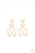 Load image into Gallery viewer, Paparazzi Flamboyant Flutter - Gold Butterfly Earring
