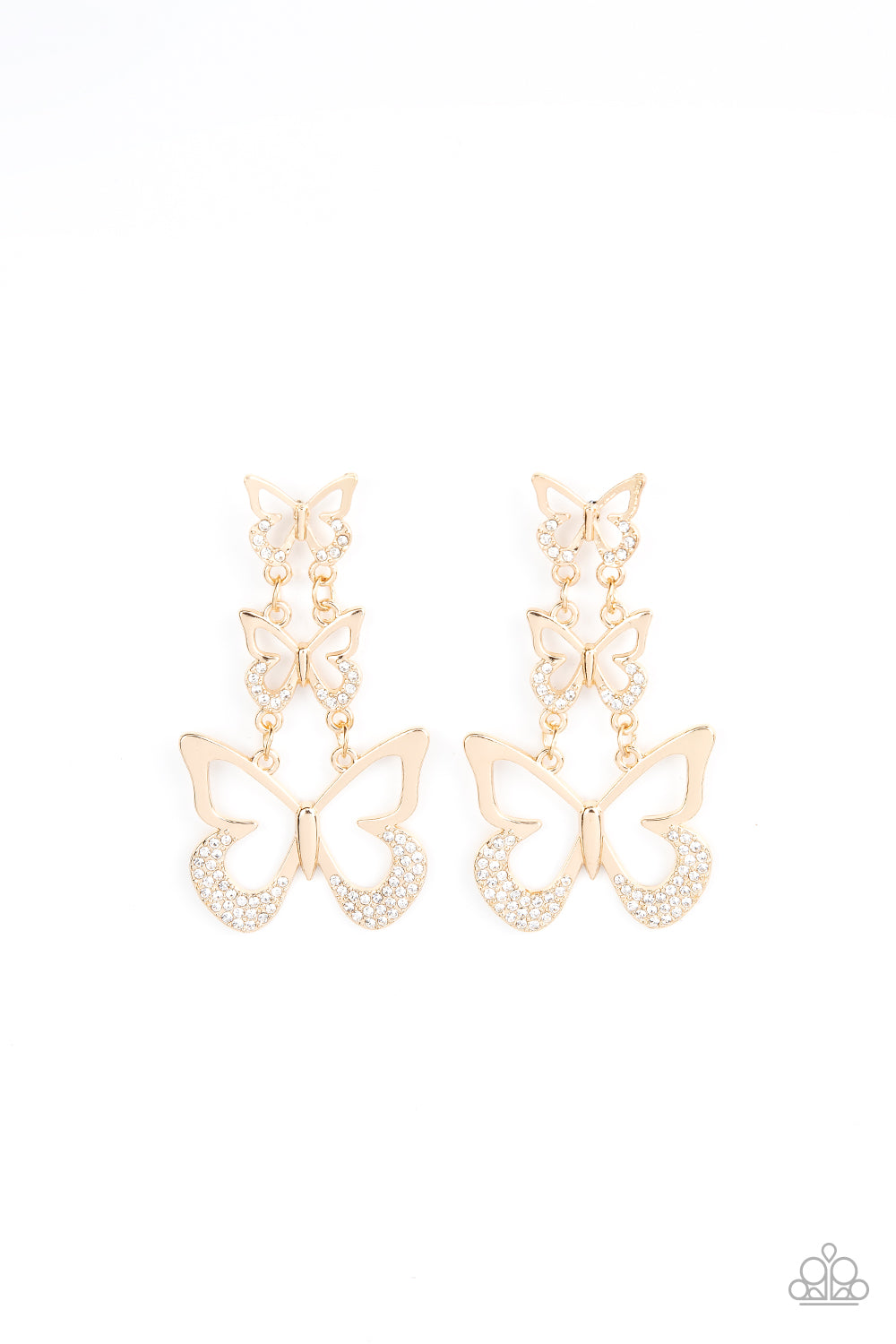 Paparazzi Flamboyant Flutter - Gold Butterfly Earring