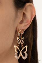 Load image into Gallery viewer, Paparazzi Flamboyant Flutter - Gold Butterfly Earring
