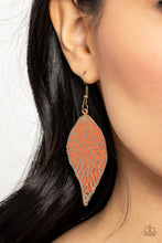 Load image into Gallery viewer, Paparazzi Leafy Luxury - Orange-Brass Earring
