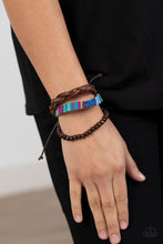 Load image into Gallery viewer, Paparazzi Textile Texting - Blue Urban Bracelet
