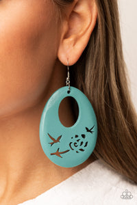 Paparazzi Home TWEET Home - Blue Wood Earring