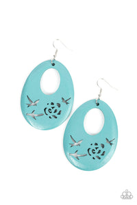 Paparazzi Home TWEET Home - Blue Wood Earring