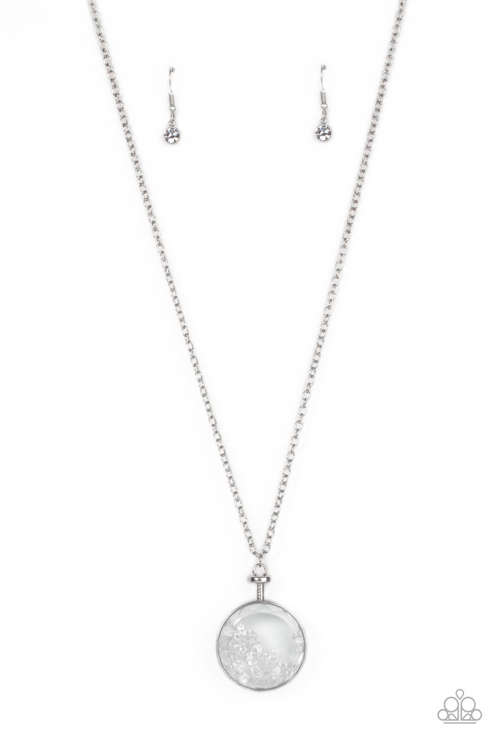 Twinkly Treasury - White Diamond Locket Necklace Paparazzi