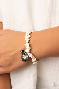 Love You to Pieces - White Stone Bracelet Paparazzi