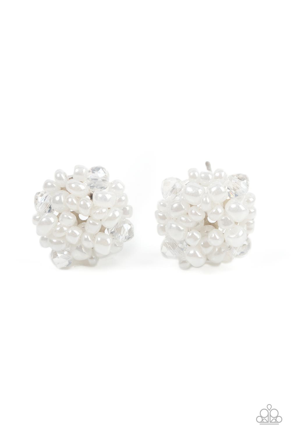 Bunches of Bubbly - White Pearl Post Earring Paparazzi