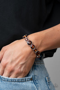 Twinkling Tease - Brown Rhinestone Bracelet Paparazzi