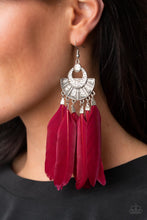 Load image into Gallery viewer, Plume Paradise - Red Feather Earring Paparazzi
