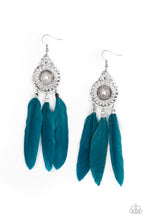 Load image into Gallery viewer, Paparazzi Pretty in PLUMES - Blue Feather Earring
