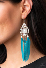 Load image into Gallery viewer, Paparazzi Pretty in PLUMES - Blue Feather Earring
