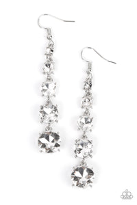 Paparazzi Red Carpet Charmer - White Rhinestone Earring