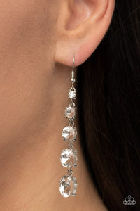 Paparazzi Red Carpet Charmer - White Rhinestone Earring