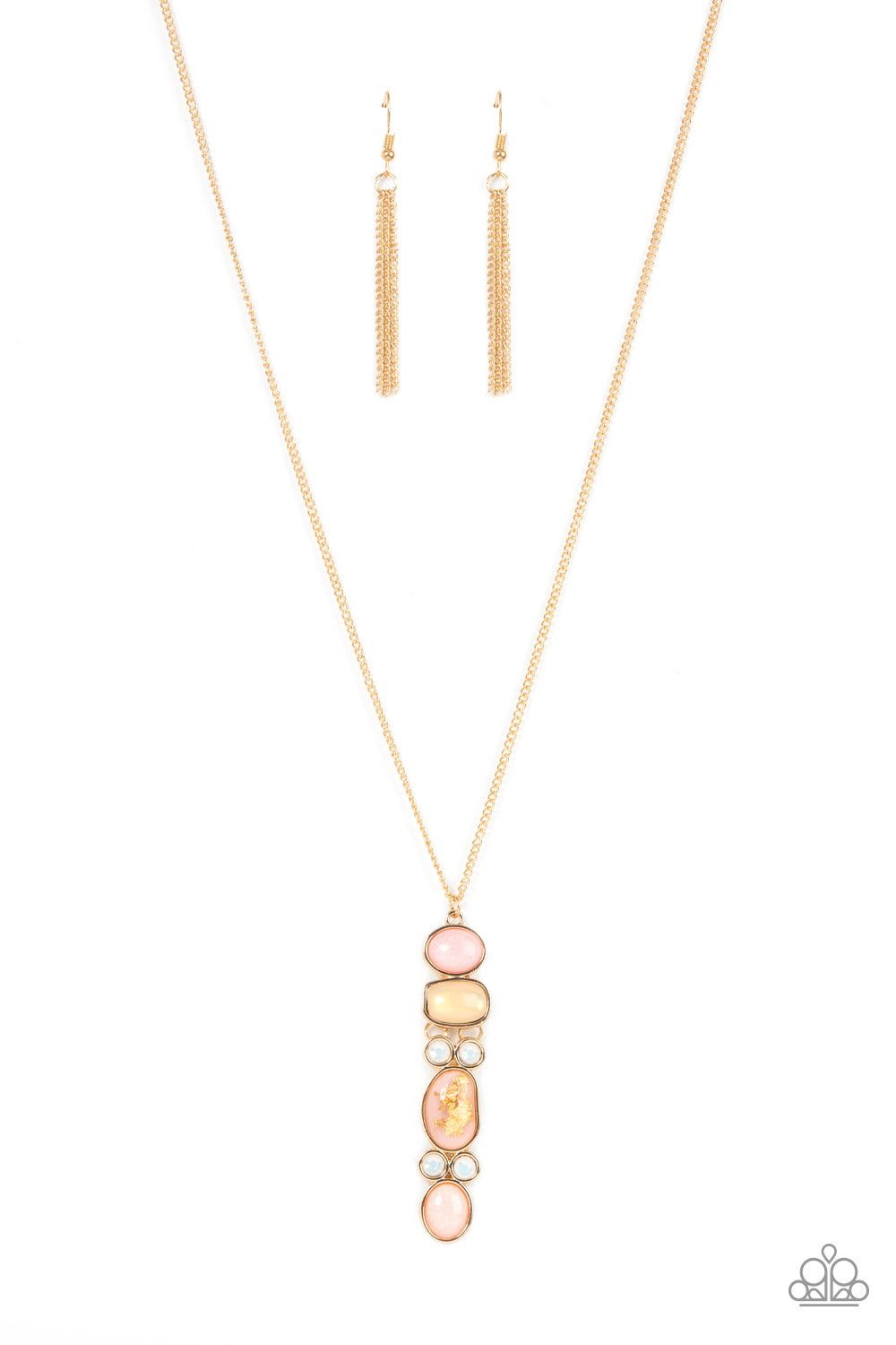 Totem Treasure - Pink Gem Gold Necklace Paparazzi