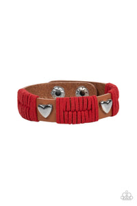 Paparazzi Lusting for Wanderlust - Red Leather Bracelet