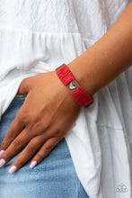 Load image into Gallery viewer, Paparazzi Lusting for Wanderlust - Red Leather Bracelet
