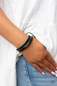 Hard to PLEATS - Black Urban Bracelet Paparazzi