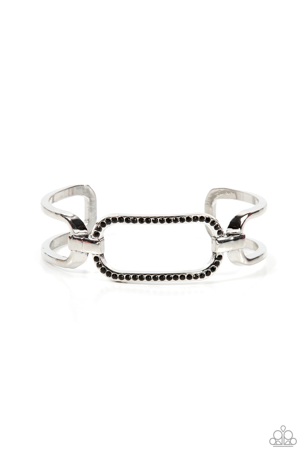 Paparazzi Civic Chic - Black Rhinestone Bracelet