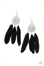 Load image into Gallery viewer, Paparazzi in PLUMES - Black Feather Earring
