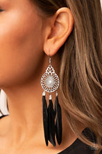 Load image into Gallery viewer, Paparazzi in PLUMES - Black Feather Earring
