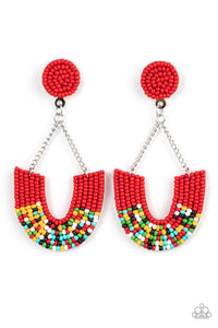 Paparazzi Make it RAINBOW - Red Multi Earring